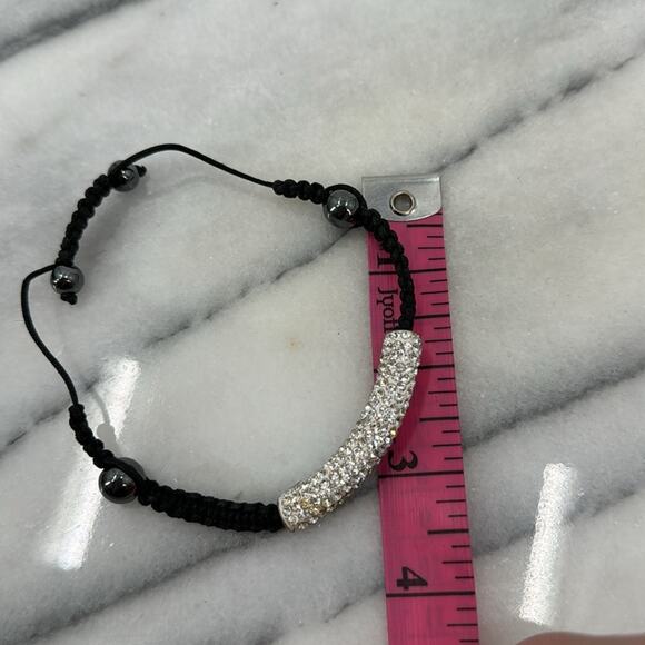 Pave bar black adjustable bracelet - Picture 5 of 5
